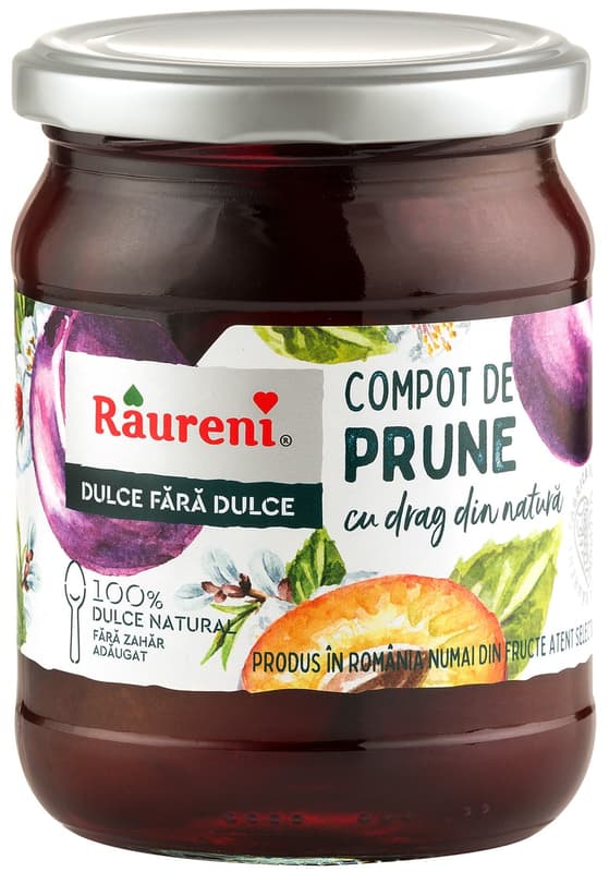 Raureni Compot de prune intregi dulce fara dulce