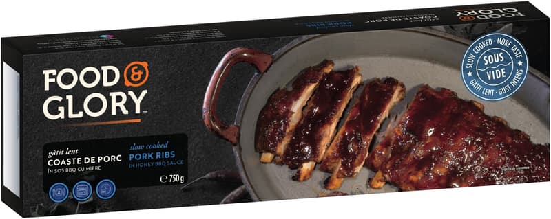 FOOD & GLORY Pork Ribs in Honey BBQ Sauce Slow Cooked