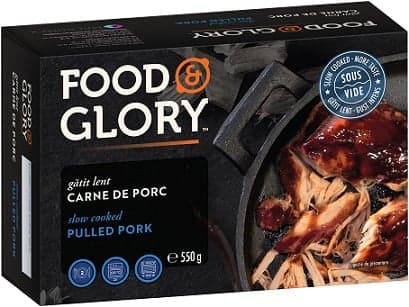 FOOD & GLORY Carne de porc pulled pork gatita lent