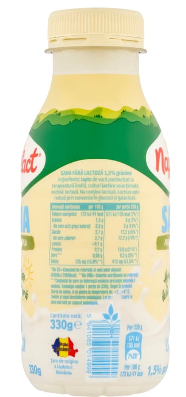 Napolact Sana fara lactoza 1.5% grasime PET