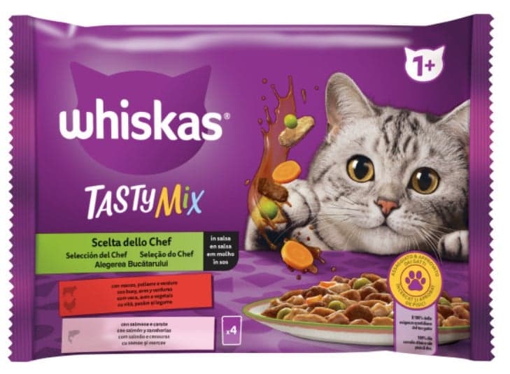 Whiskas Tasty Mix Chef's Choice Wet Food for Adult Cats 4x85g