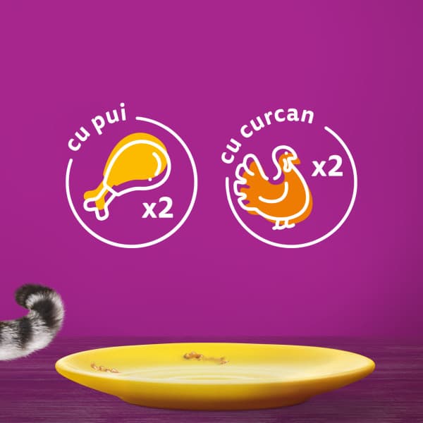 Whiskas hrana umeda pentru pisici adulte cu carne de pasare in aspic 4 x 85 g