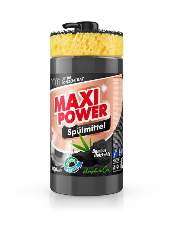 Maxi Power Detergent pentru vase cu burete black coal