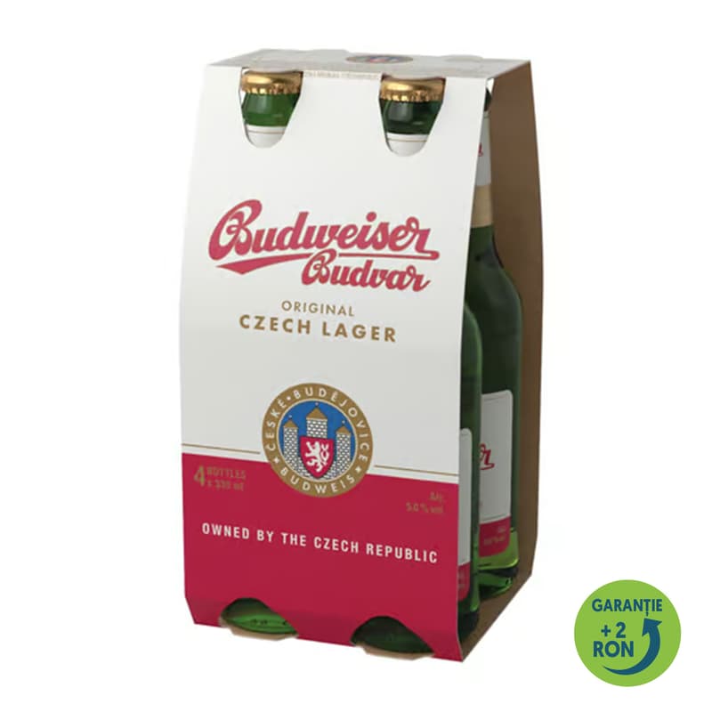 Budweiser Budvar Bere blonda sticla 4x0.33l, 5%