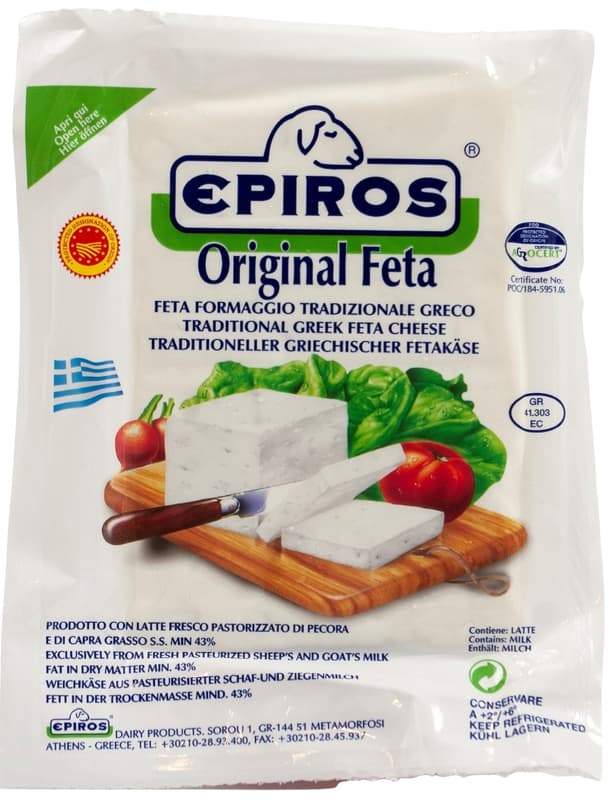 Epiros Feta DOP din lapte de oaie si capra 43 % grasime
