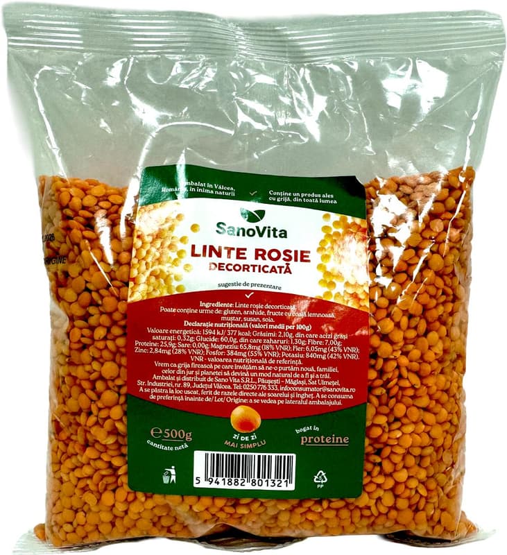 Sanovita Linte rosie decorticata