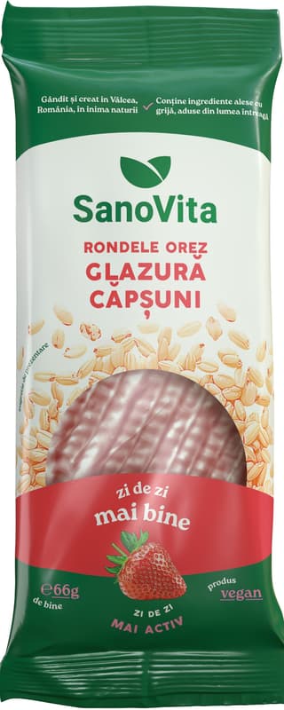 Sanovita Rice Rounds with Strawberry Glaze