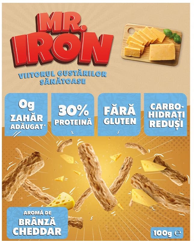 MisterIron Tojo's Snack salty with high protein without sugar - cheddar cheese