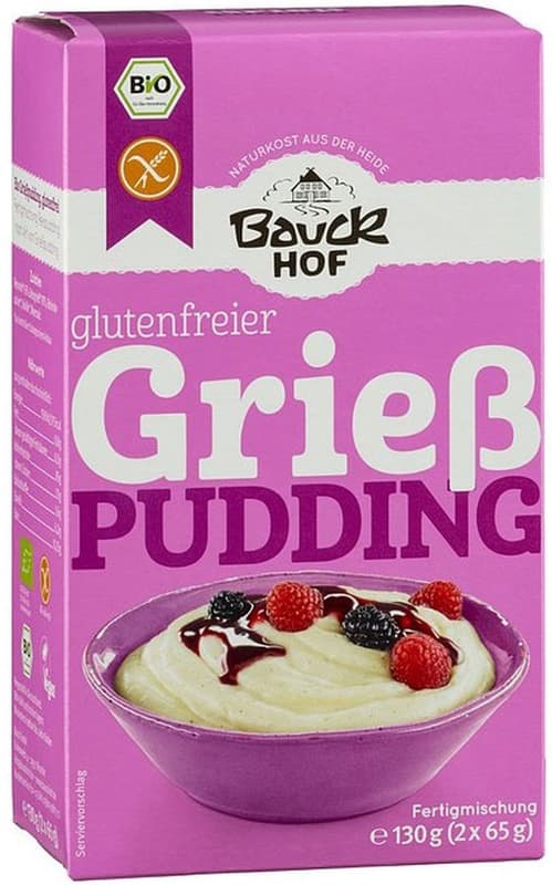 Bauckhof ECO Premix budinca de gris fara gluten 2x65g