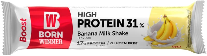 Born Winner Boost Baton High Protein 31% cu banane fara gluten