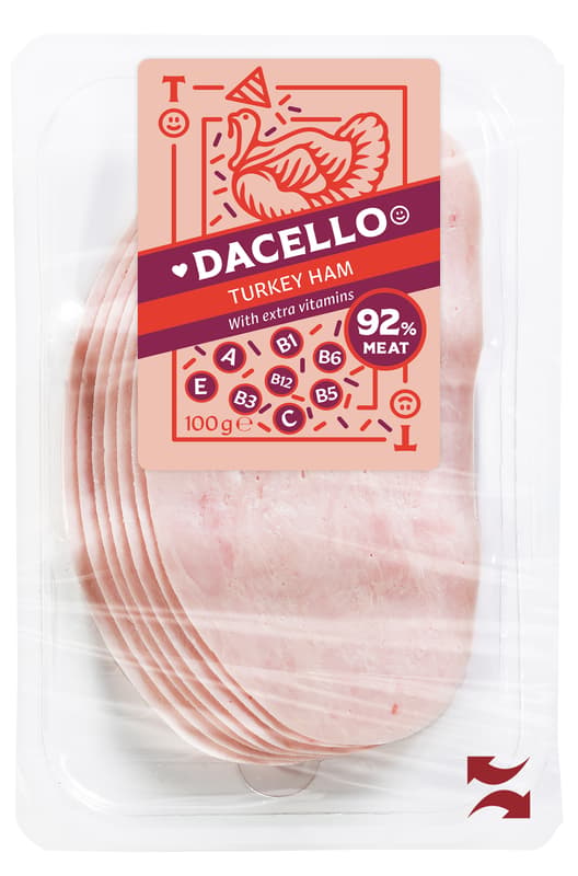 Dacello Sunca de curcan cu extra vitamine 92% carne