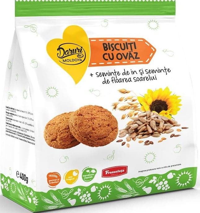 Daruri din Moldova Biscuiti cu ovaz si seminte de in&floarea soarelui