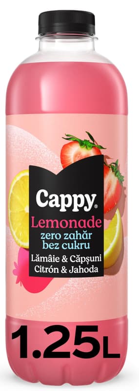 Cappy Lemonade Lemon and Strawberry Flavored Soft Drink Zero Sugar