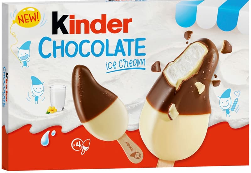 Kinder Chocolate Ice Cream on a Stick 4x55ml