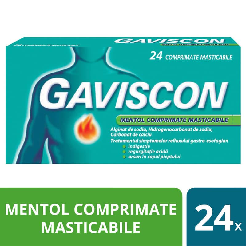 GAVISCON MENTOL 24 COMPRIMATE MASTICABILE