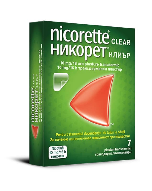 NICORETTE CLEAR 10MG/16H PLASTURI TRANSDERMICI 7BUC