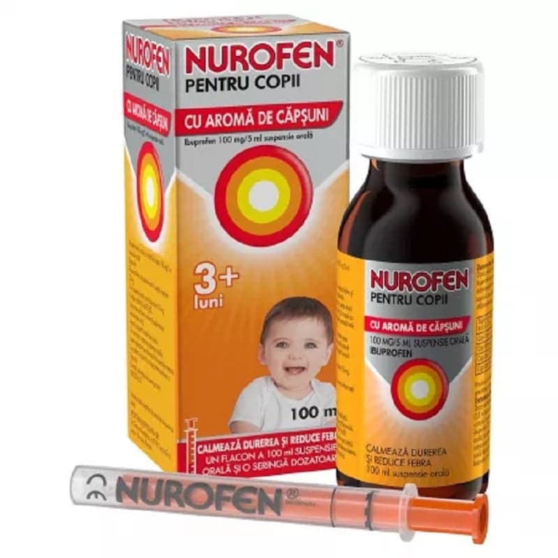 NUROFEN COPII 3LUNI+ CAPSUNI SIROP 100ML