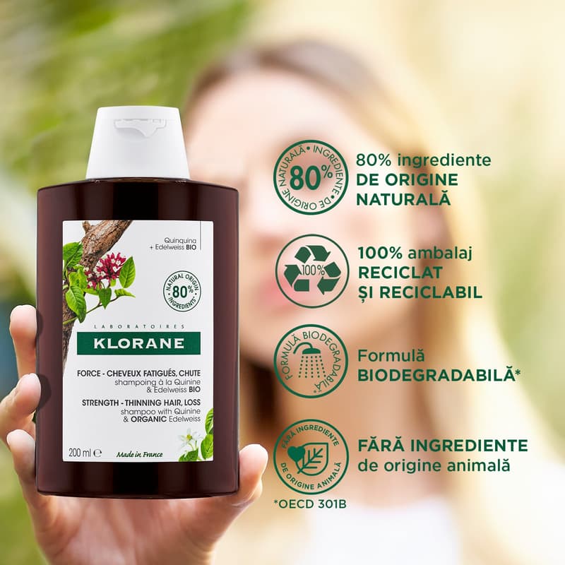 KLORANE QUININE AND CORNFLOWER ECO SHAMPOO 200 ML