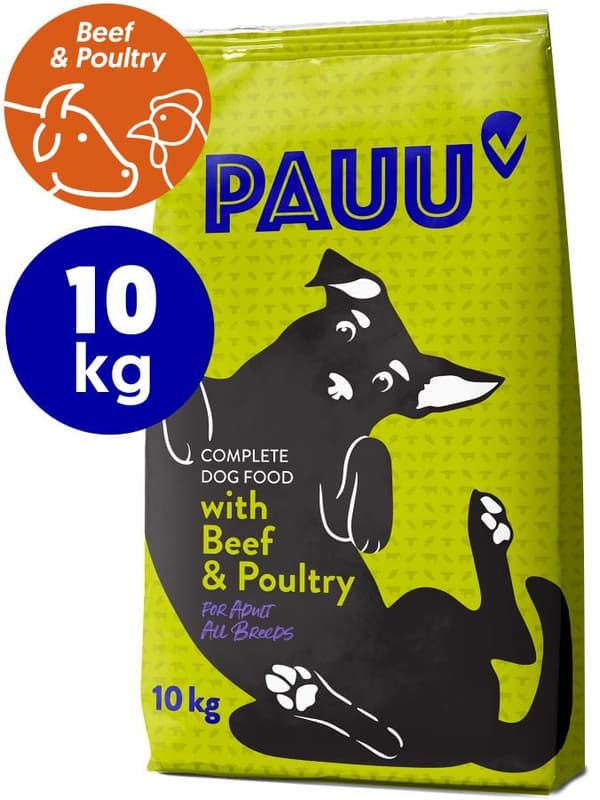 Pauu kibble cu carne de vita si pasare pentru caini