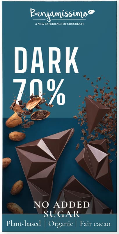Benjamissimo ECO Ciocolata neagra 70% fara zahar, fara gluten