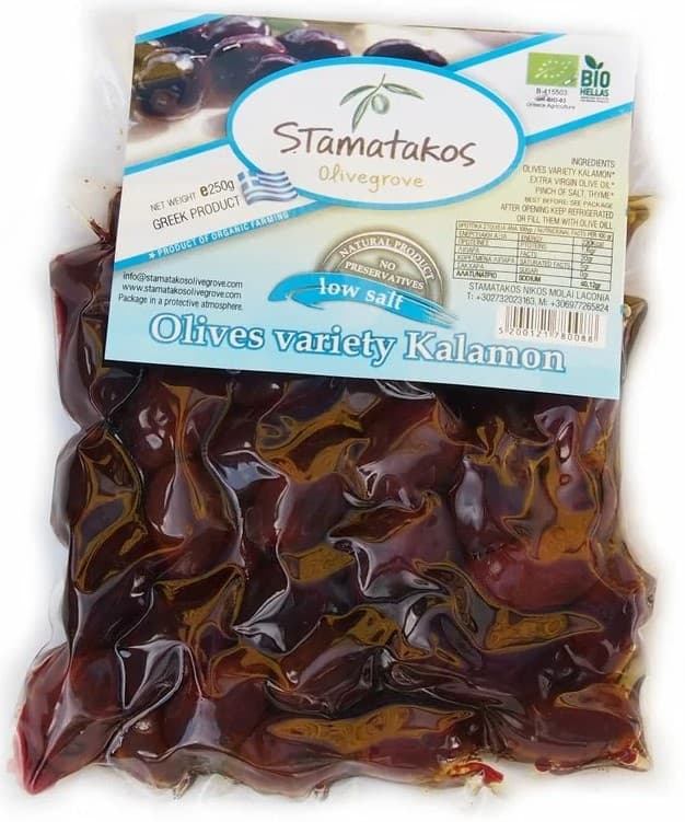 Stamatakos Olivegrove ECO Masline Kalamata vidate continut redus de sare