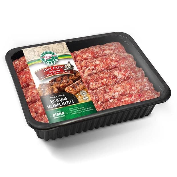 Diana Mici din carne de porc si vita Extra usturoi