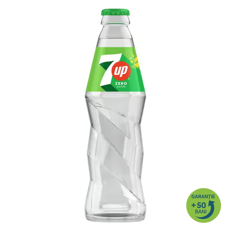 7UP Bautura carbogazoasa cu gust de lamaie si lime fara zahar sticla