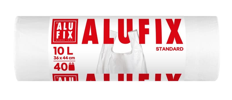 ALUFIX White bin liners with handles, 10 l