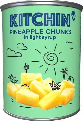 Kitchin Ananas bucati in sirop usor indulcit