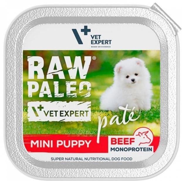 Raw Paleo Mini Pate pentru caini juniori, vita
