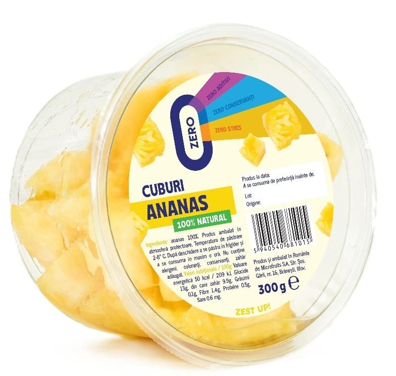 ZERO, ZEST UP! Ananas cuburi