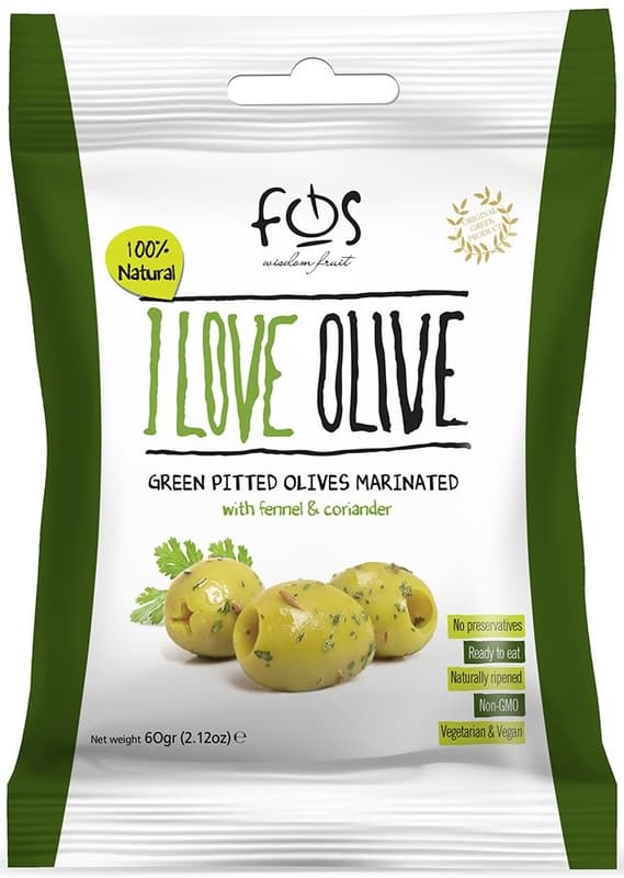 FOS Masline verzi fara samburi marinate cu fenicul si coriandru