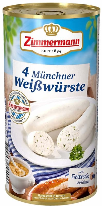 Zimmermann Munich Style Weisswurst White Sausages