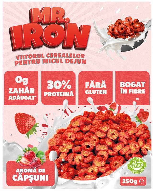 MisterIron TasteBlend Cereal 30% Protein Sugar-Free - Strawberries and Apple