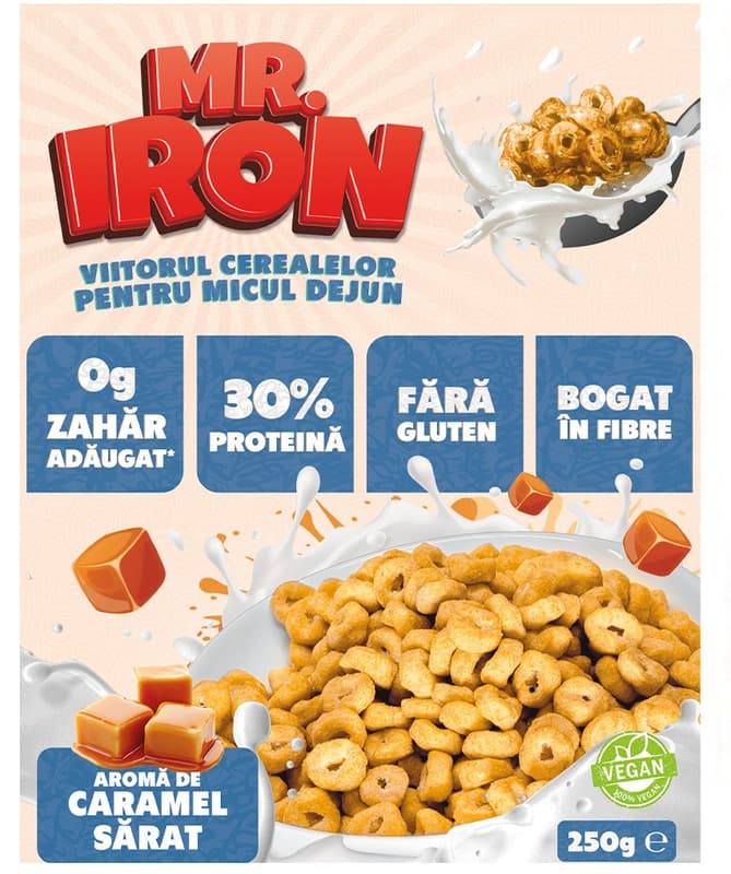 MisterIron Cereale TasteBlend 30% proteina fara zahar-caramel sarat