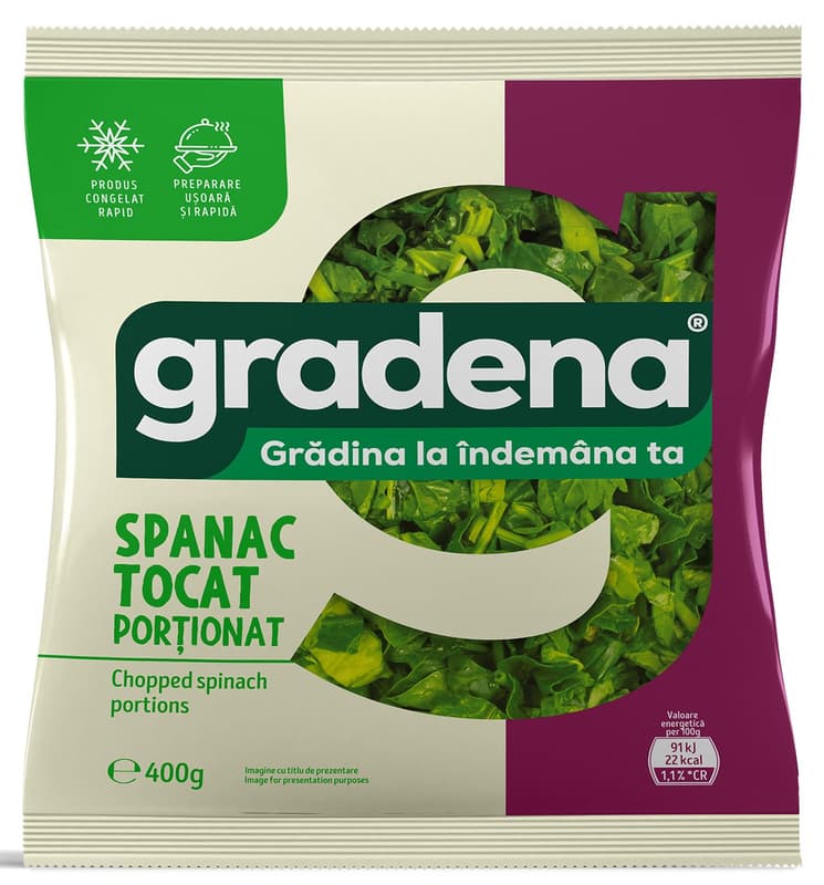 Gradena Chopped spinach portioned frozen
