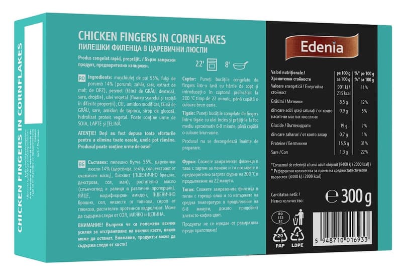 Edenia Chicken fingers in cornflakes