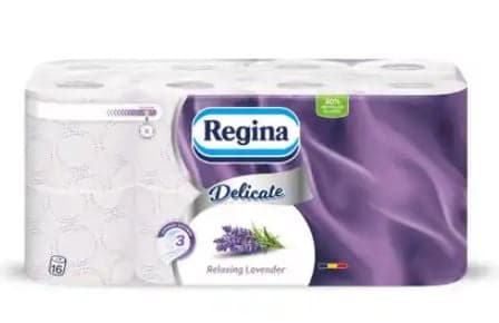 Regina Delicate Lavander FSC, Hartia igienica FSC, 3 straturi, 150 foi, 16 role