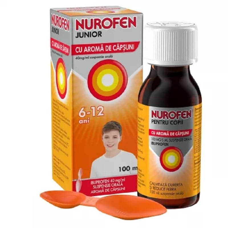 NUROFEN JUNIOR 6-12ANI CAPSUNI SIROP 100ML