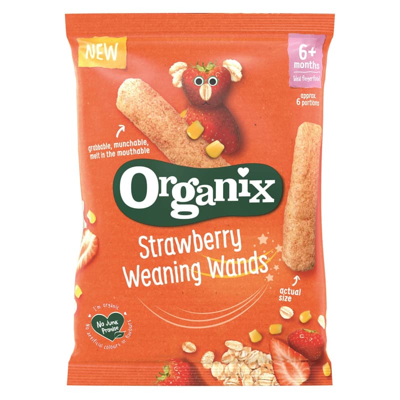 Organix ECO Baghete din porumb si ovaz cu capsuni, 6 luni+