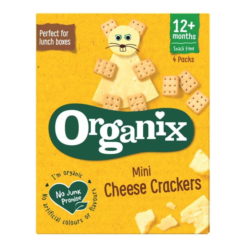 Organix Mini ECO Biscuiti cu branza, 12 luni+, 4x12g