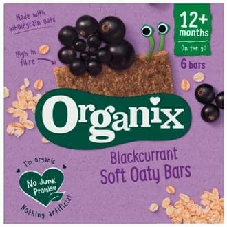 Organix ECO Batoane din ovaz integral cu mere si coacaze negre, 12 luni+, 6x23g