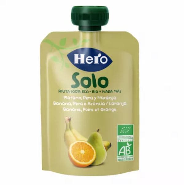 Hero Solo ECO Gustare banane, pere si portocale, 4 luni+