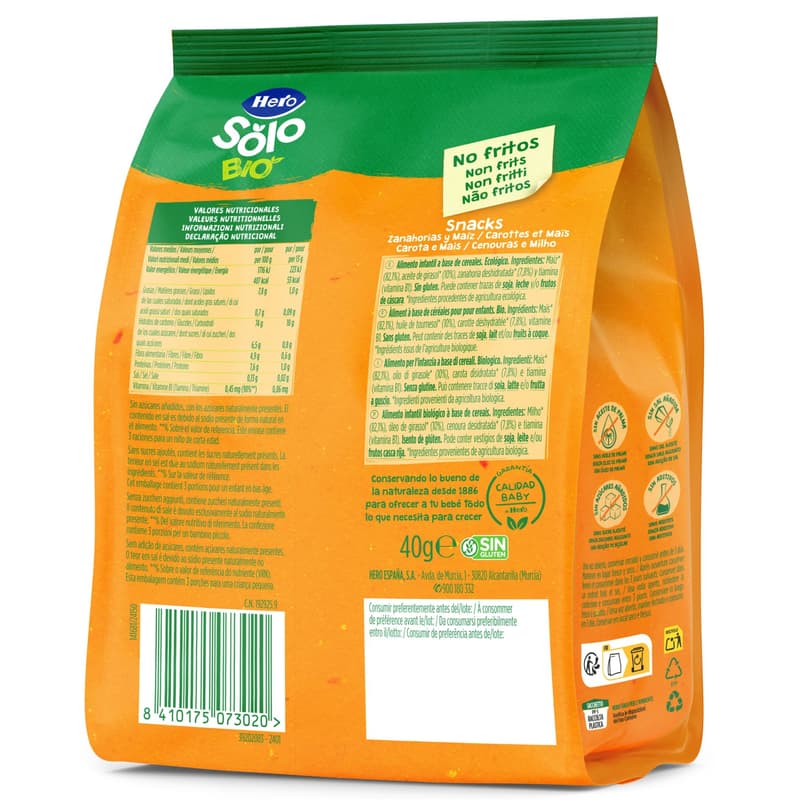 Hero Solo ECO Snack morcov si porumb, +10