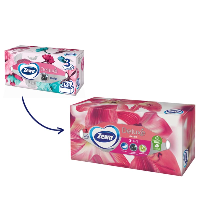 Zewa Servetele faciale Deluxe Design, 3 straturi