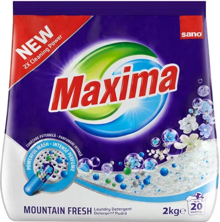 Sano Maxima Mountain Fresh Powder Laundry Detergent, 20 washes