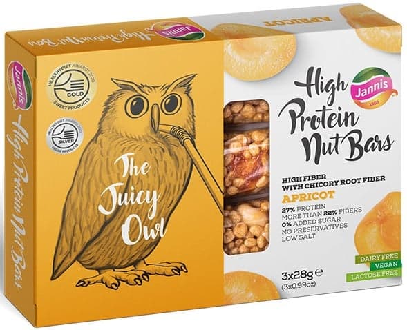 Jannis Owl Line, High Protein Bars with Apricots