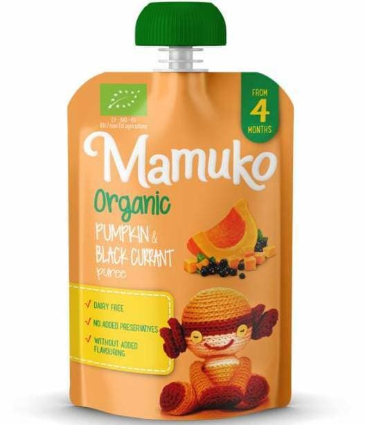 Mamuko Piure de dovleac si coacaze ECO, 4+ luni