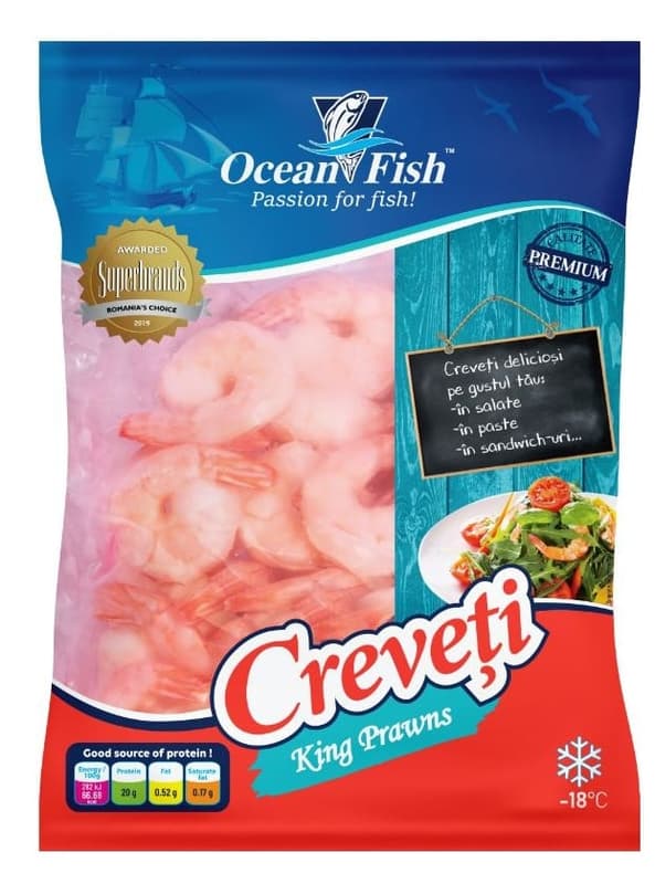 Ocean Fish Creveti decorticati 21/30, Semiprep Vannamei CPDTO congelati