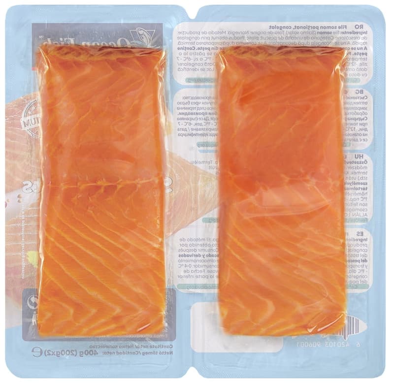 Ocean Fish Salmon Fillet skinless protioned frozen 2x200gr